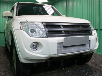 Mitsubishi Pajero (11–14) Защита радиатора, хром